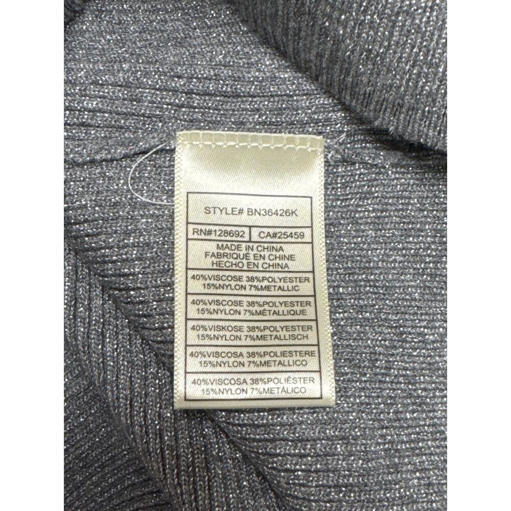 NWT Steve Madden, XL Silver And Gray Dressy Glittery Long Sleeve Turtleneck - Picture 4 of 6